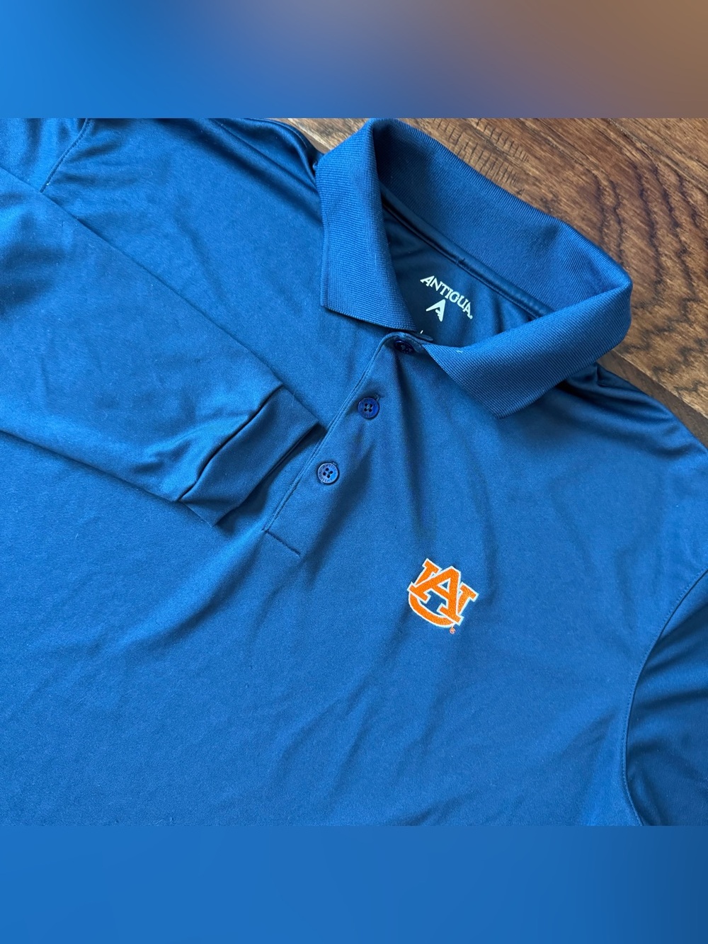 Auburn Tigers Antigua AU Polo Shirt Long Sleeve L Navy Performance Embroidered